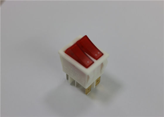 Mini 4/6 Pins Czerwony podświetlany przełącznik kołyskowy, wodoodporny ledowy przełącznik kołyskowy